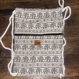 Elephant Print Drawstring Backpack